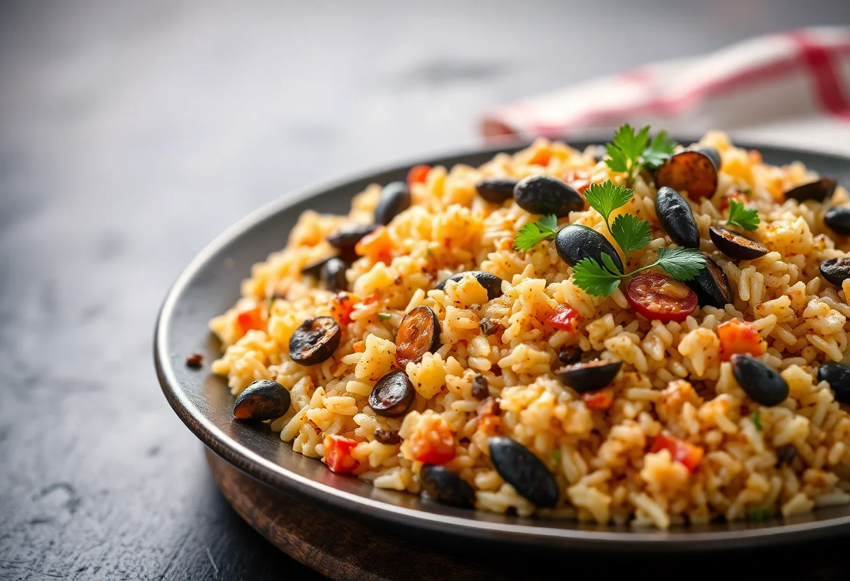 A traditional Black Sea dish, Hamsili Pilav, anchovy rice casserole